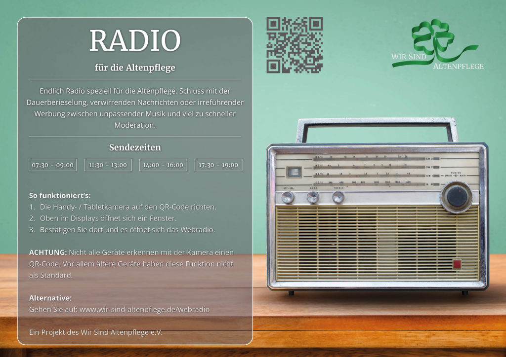 Radio für die Altenpflege Aushang Wir Sind Altenpflege